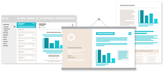 Emails, brochures, reports and presentations